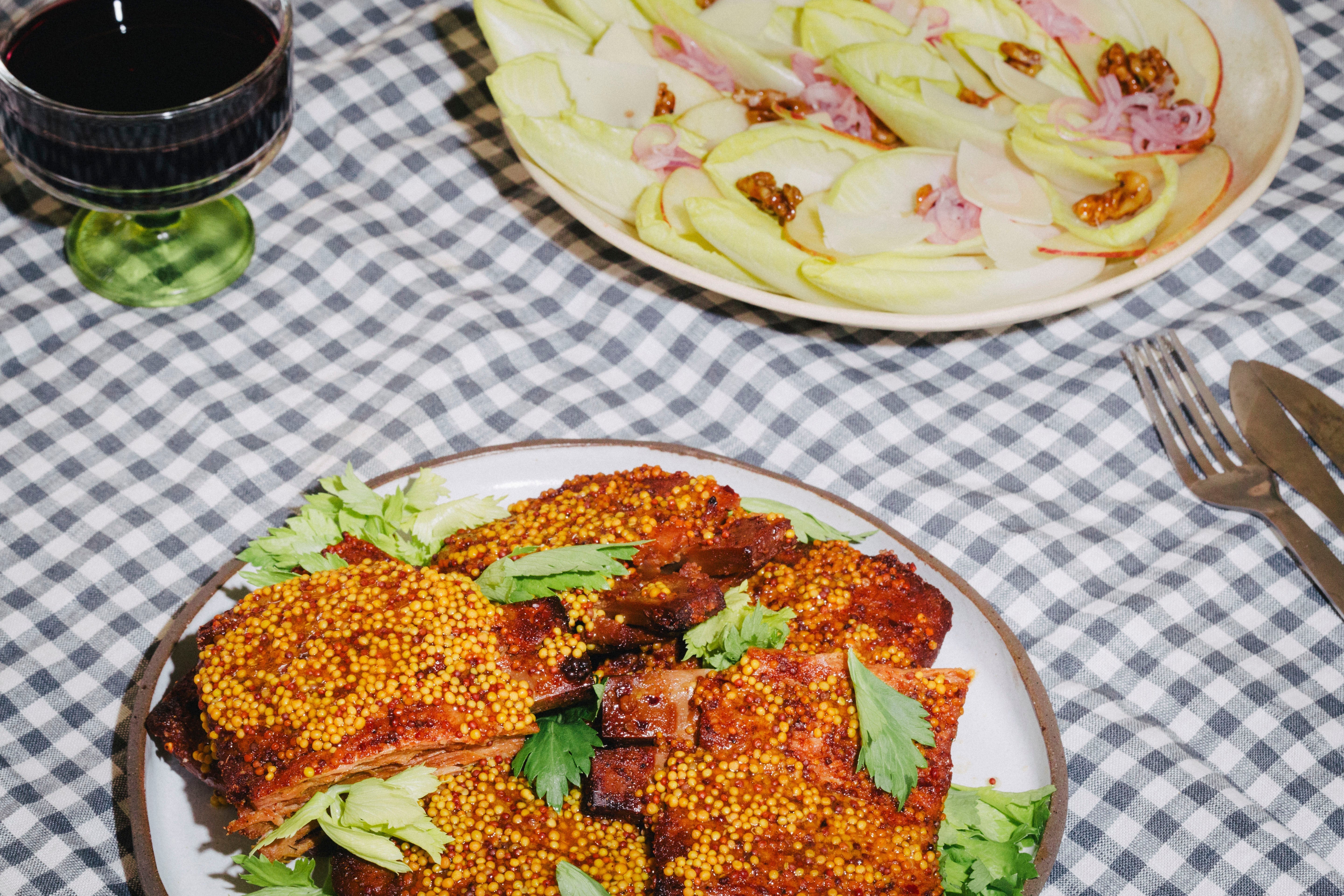 Vegan Ribs with Spicy Mustard Marinade
