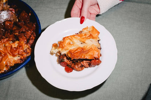 Vegan Meaty Mushroom Pie With Juicy Marbles Chunks