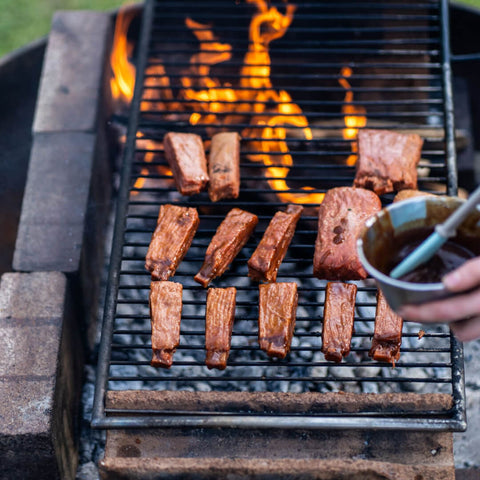 Juicy Marbles Recipe - Sticky Cola Glazed Ribs Prepared on a Grill