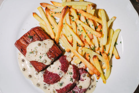 Plant-based lamb-ish seared with herbs